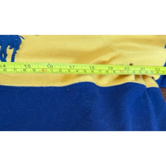 Polo Ralph Lauren Navy Striped Big Pony Crest Mesh Hoodie Rugby Size XL Shirt - Picture 4 of 5